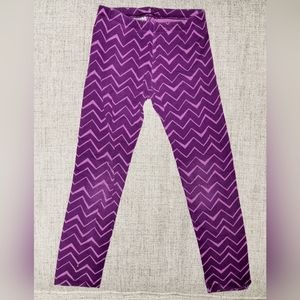 Girls Purple Zig Zag Leggings Size 5T